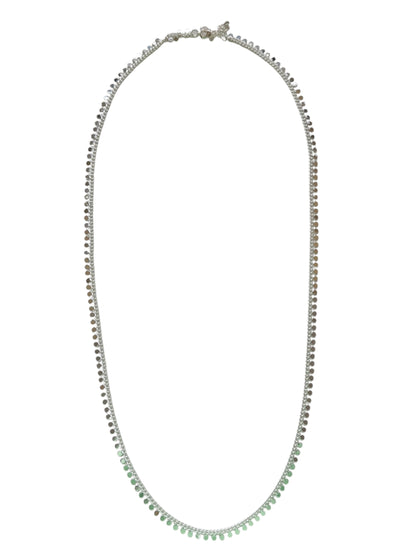 Sequin Long Necklace in Silver