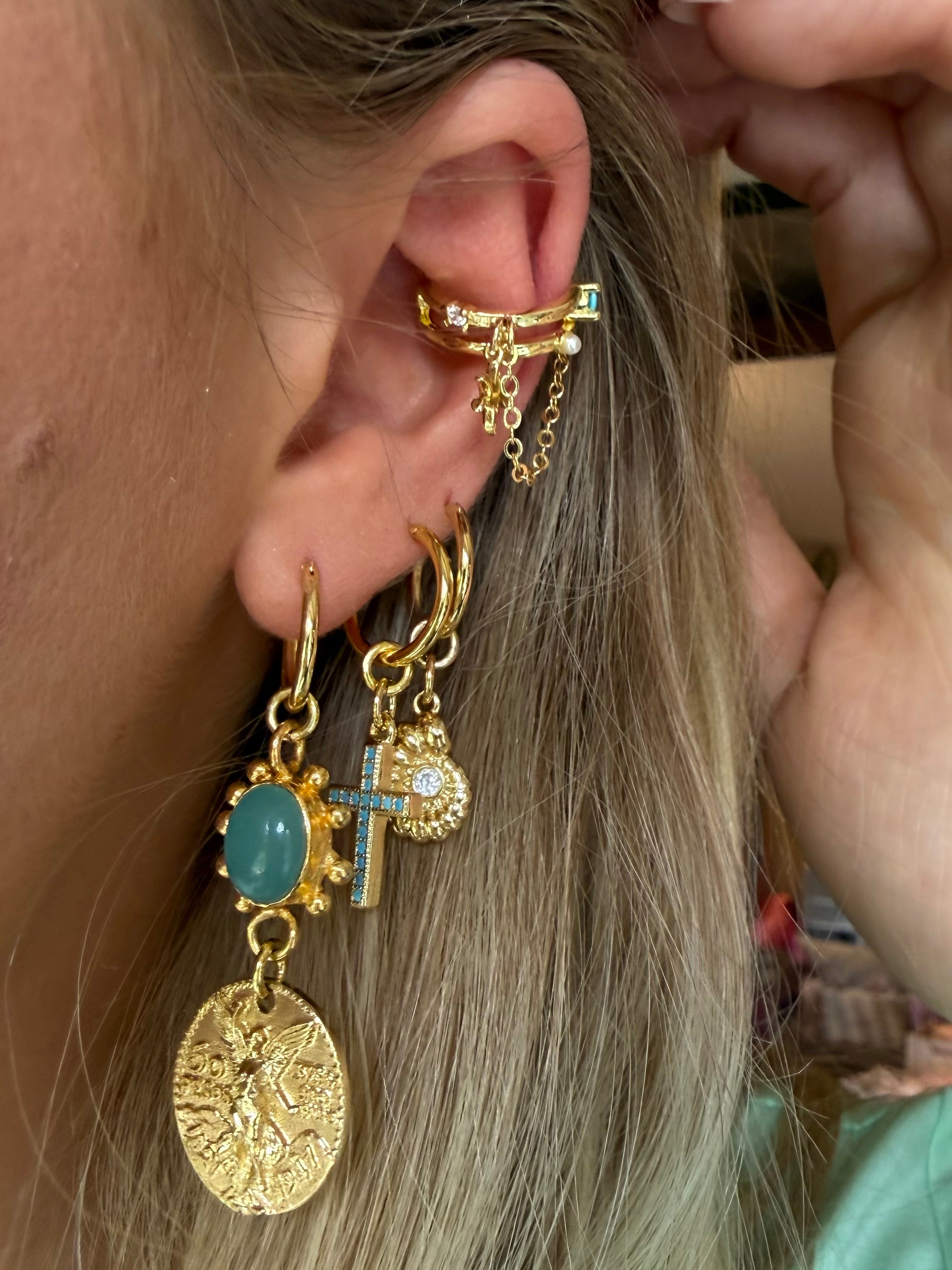 Turquoise Cross Earrings