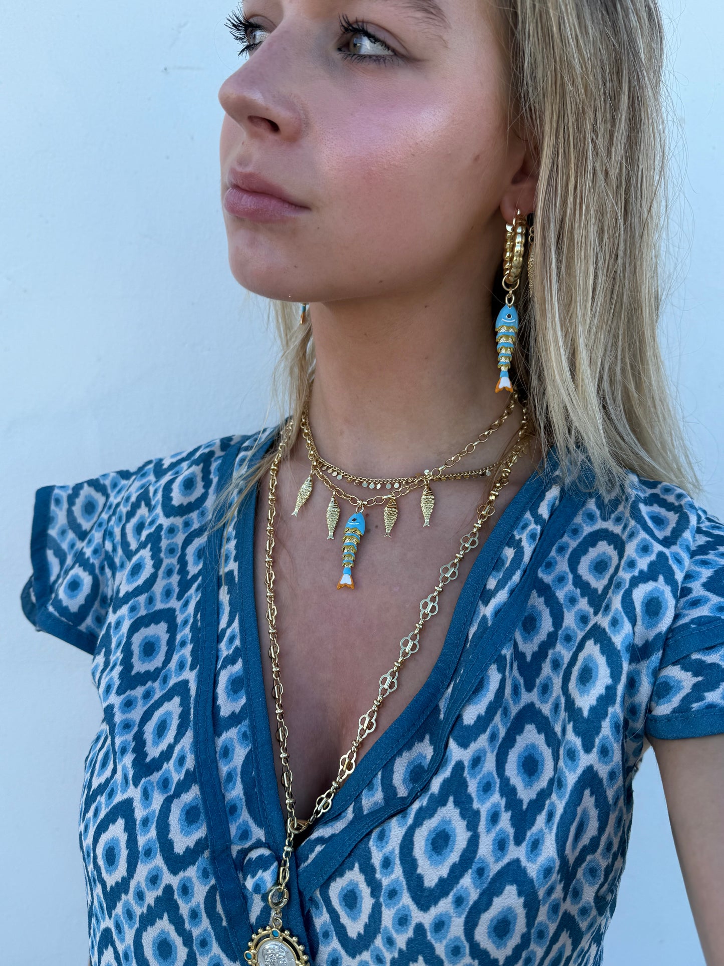 Aqua Fish Earrings