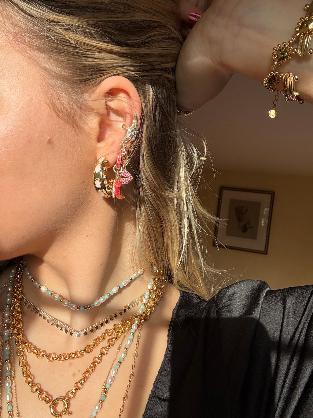 Cordelia Earrings in Pink