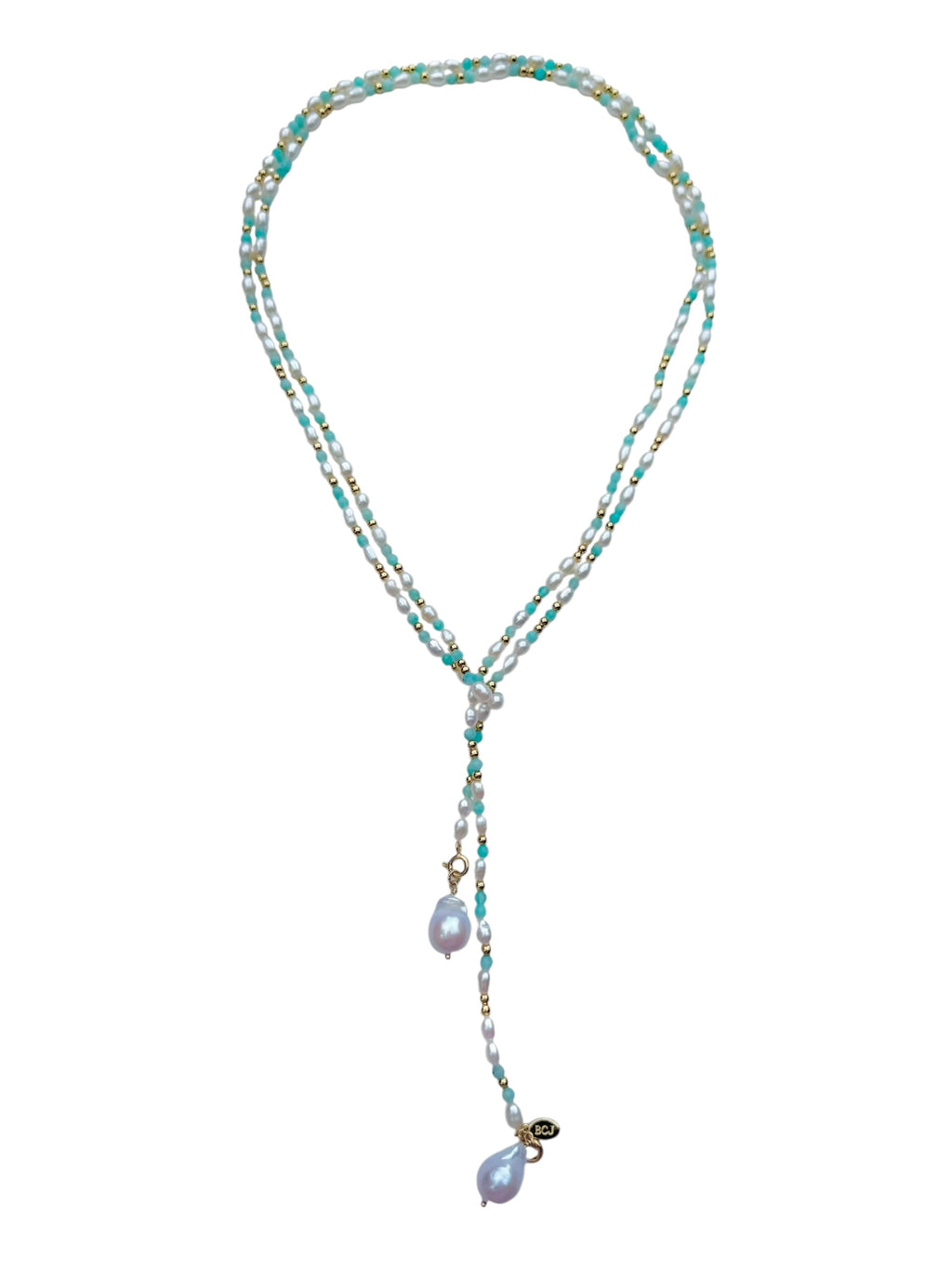 Azure Pearl Drift Long Necklace