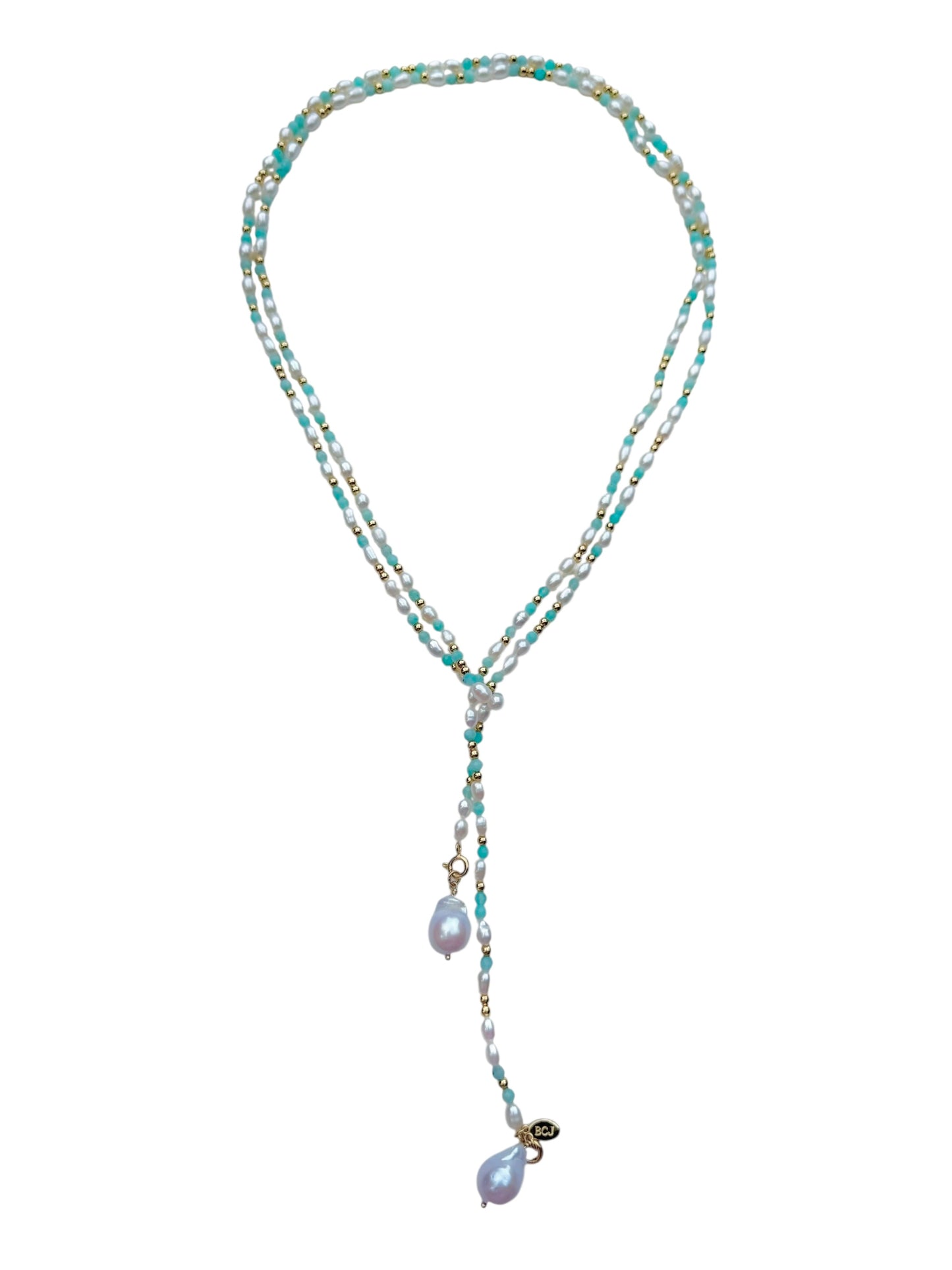 Azure Pearl Drift Long Necklace