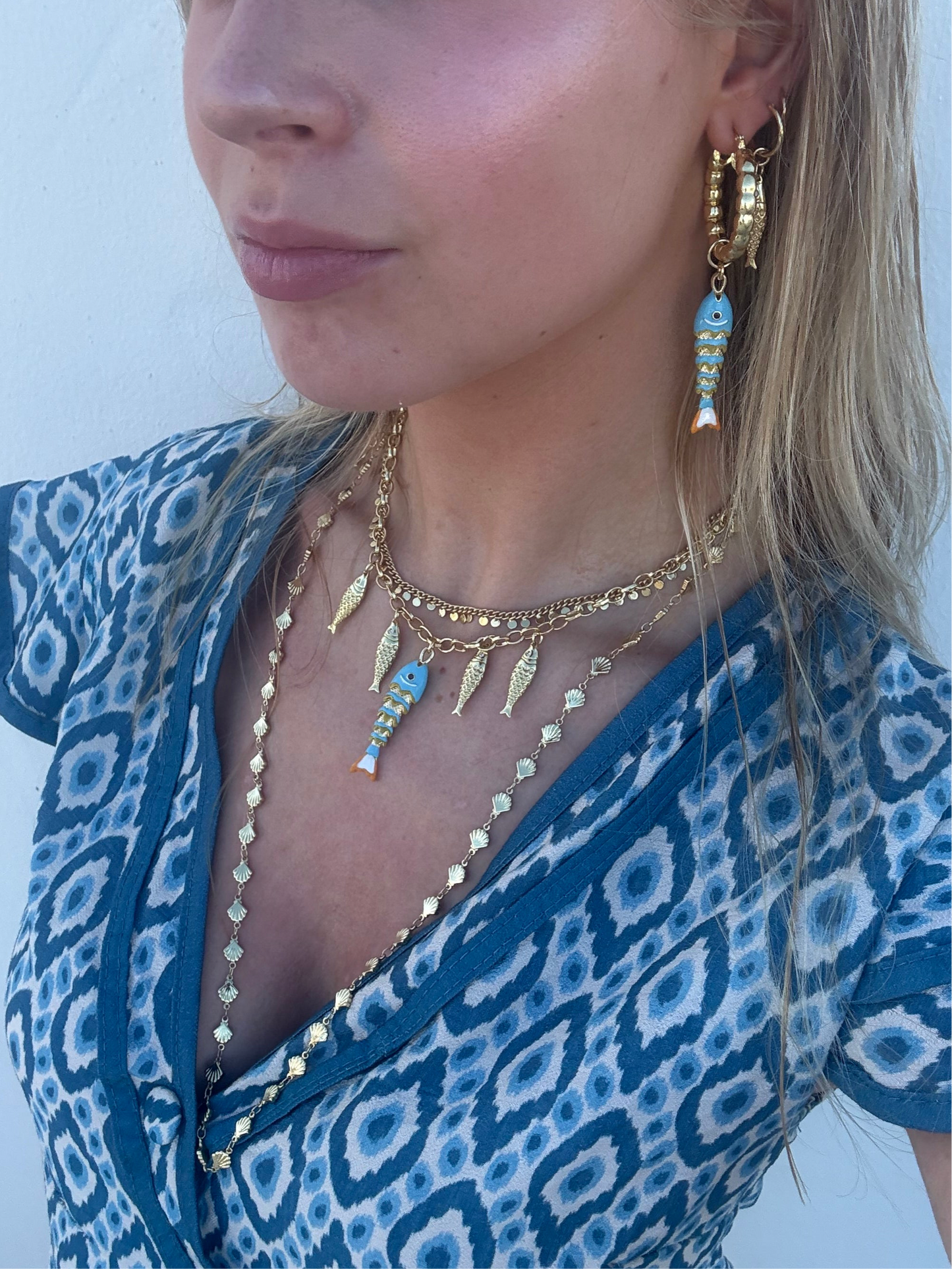 Aqua Fish Necklace