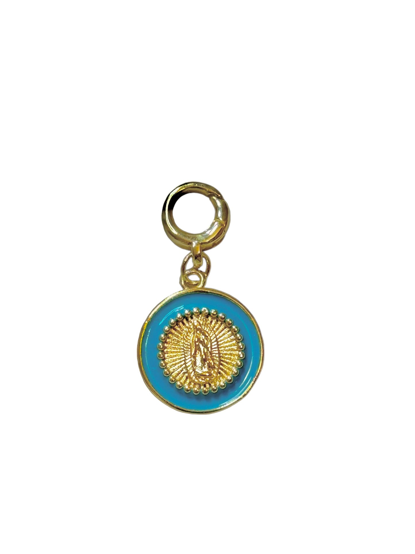 Turquoise Virgin Mary Clip-On Charm