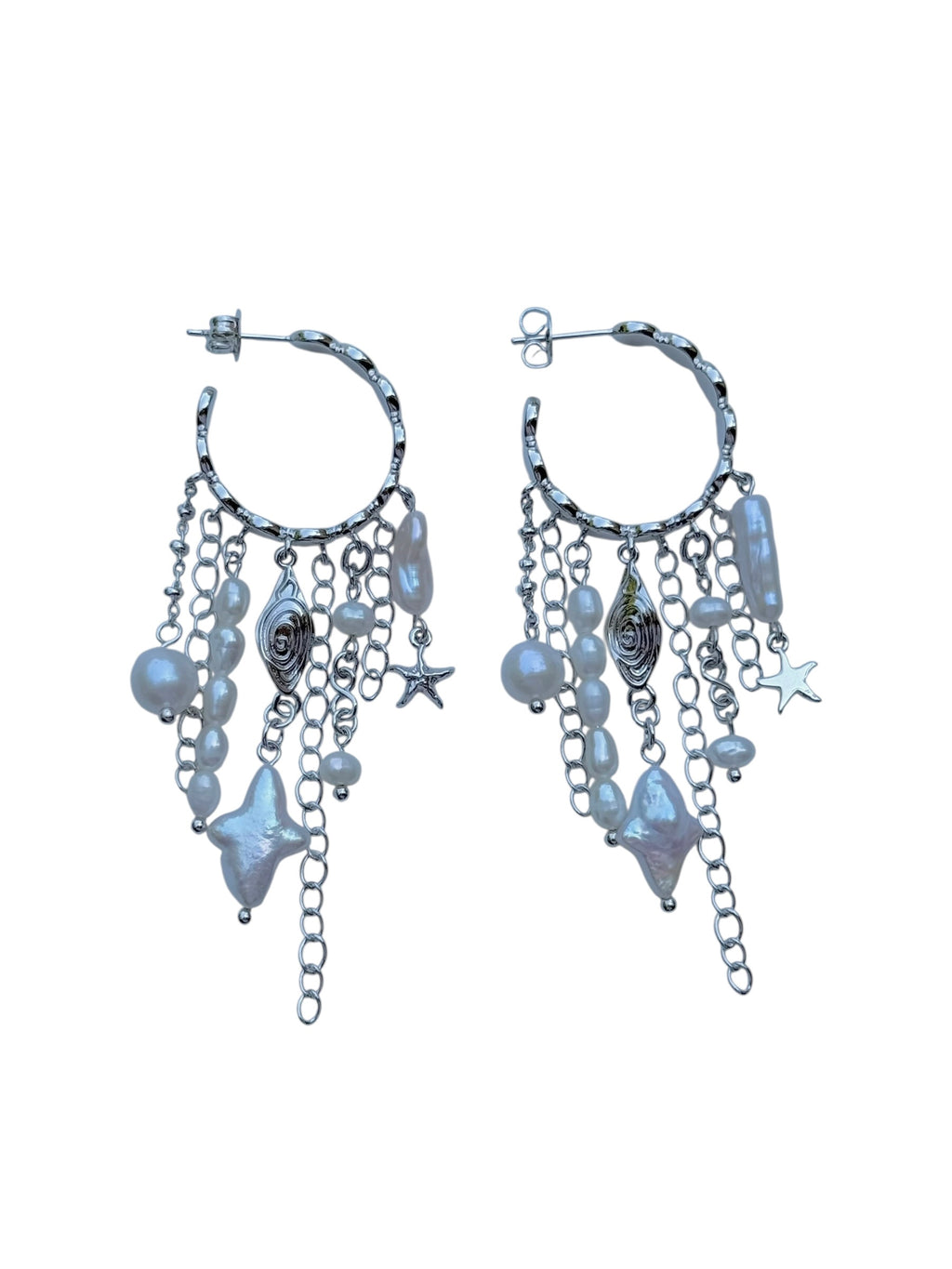 Silver Ocean Mist Earrings