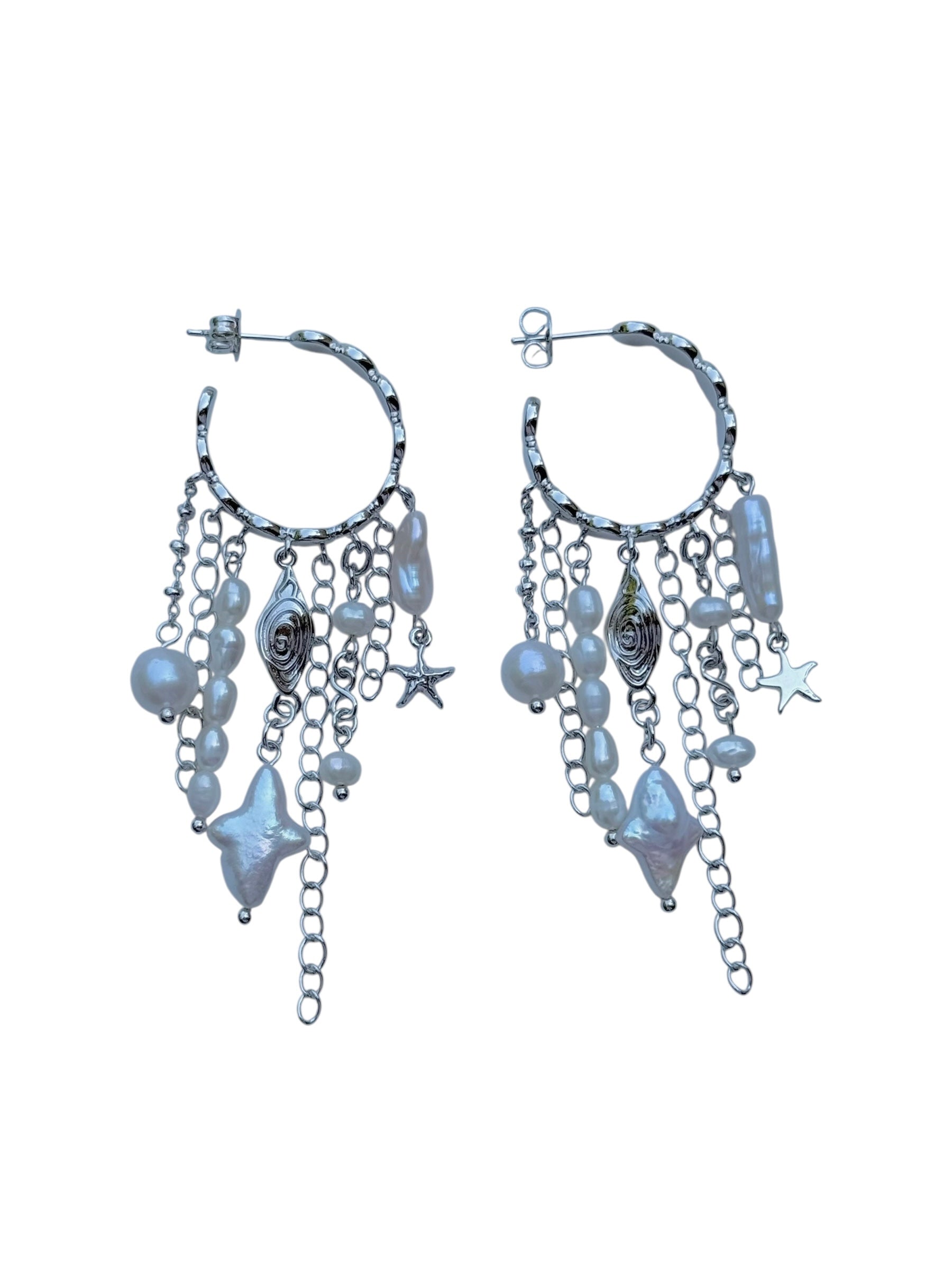 Silver Ocean Mist Earrings
