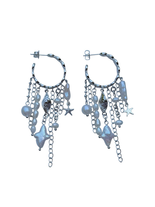 Silver Ocean Mist Earrings