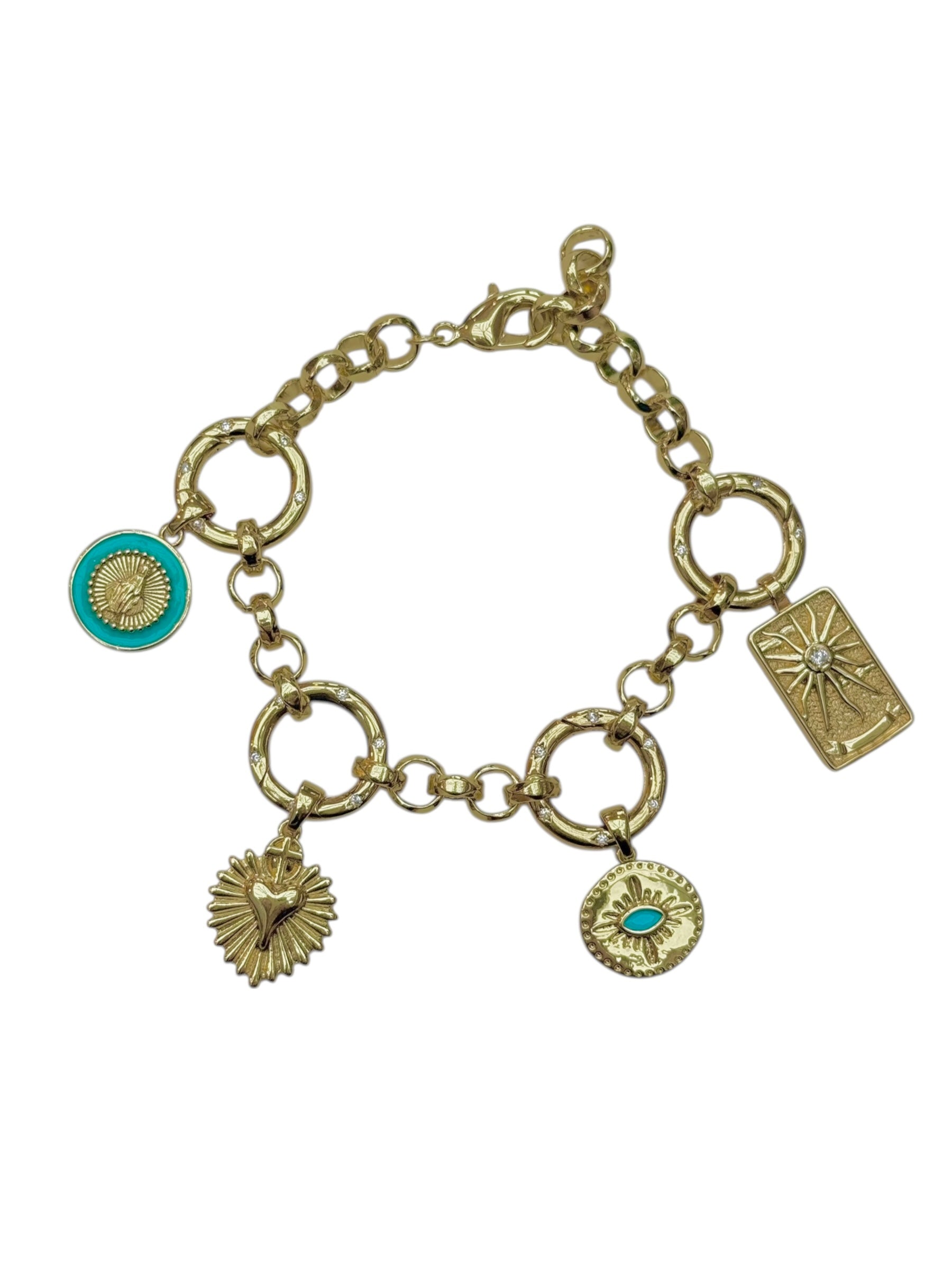 Aqua Charm Bracelet
