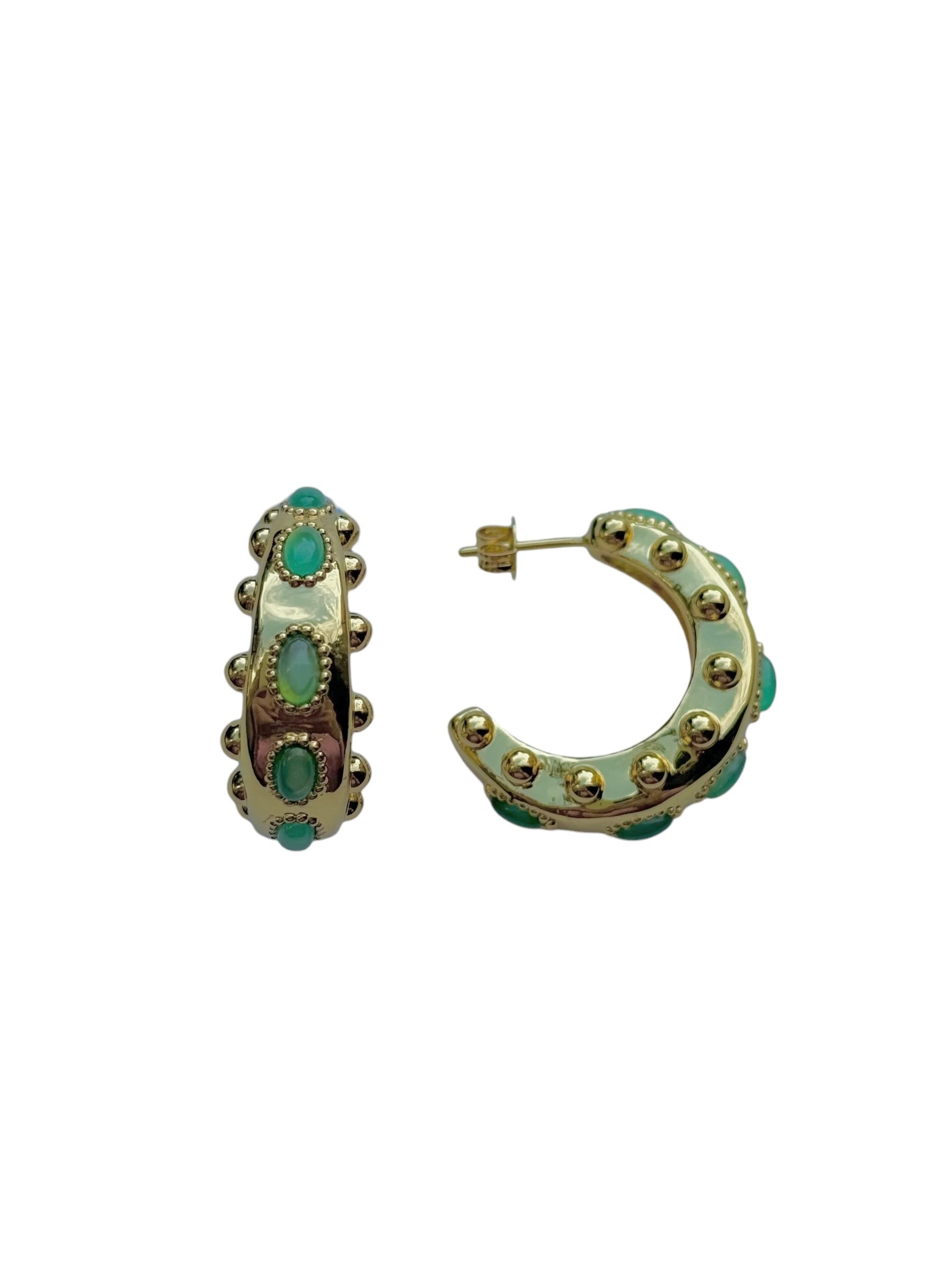 Cordelia Earrings in Green
