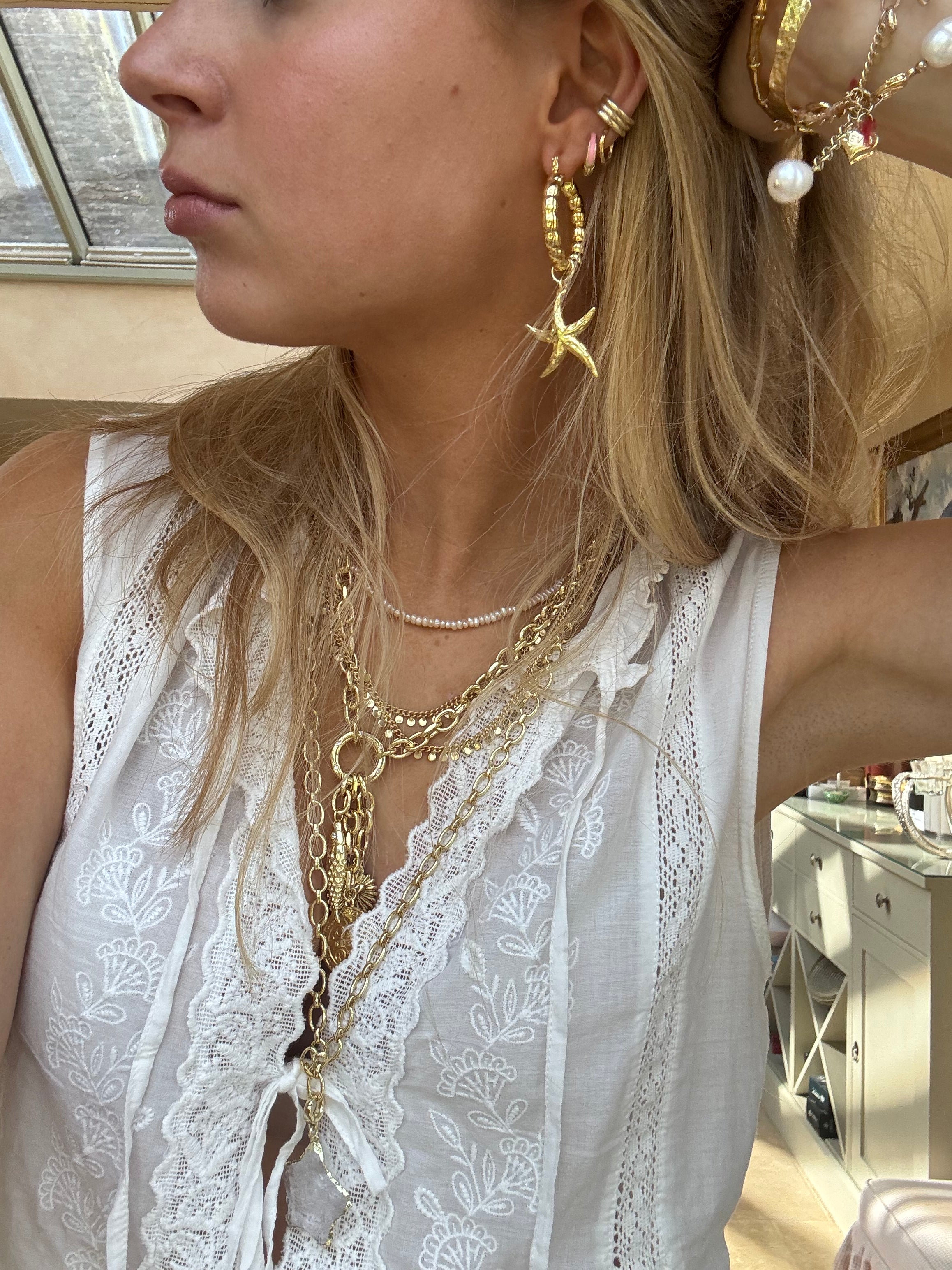 Starfish Hoop Earrings