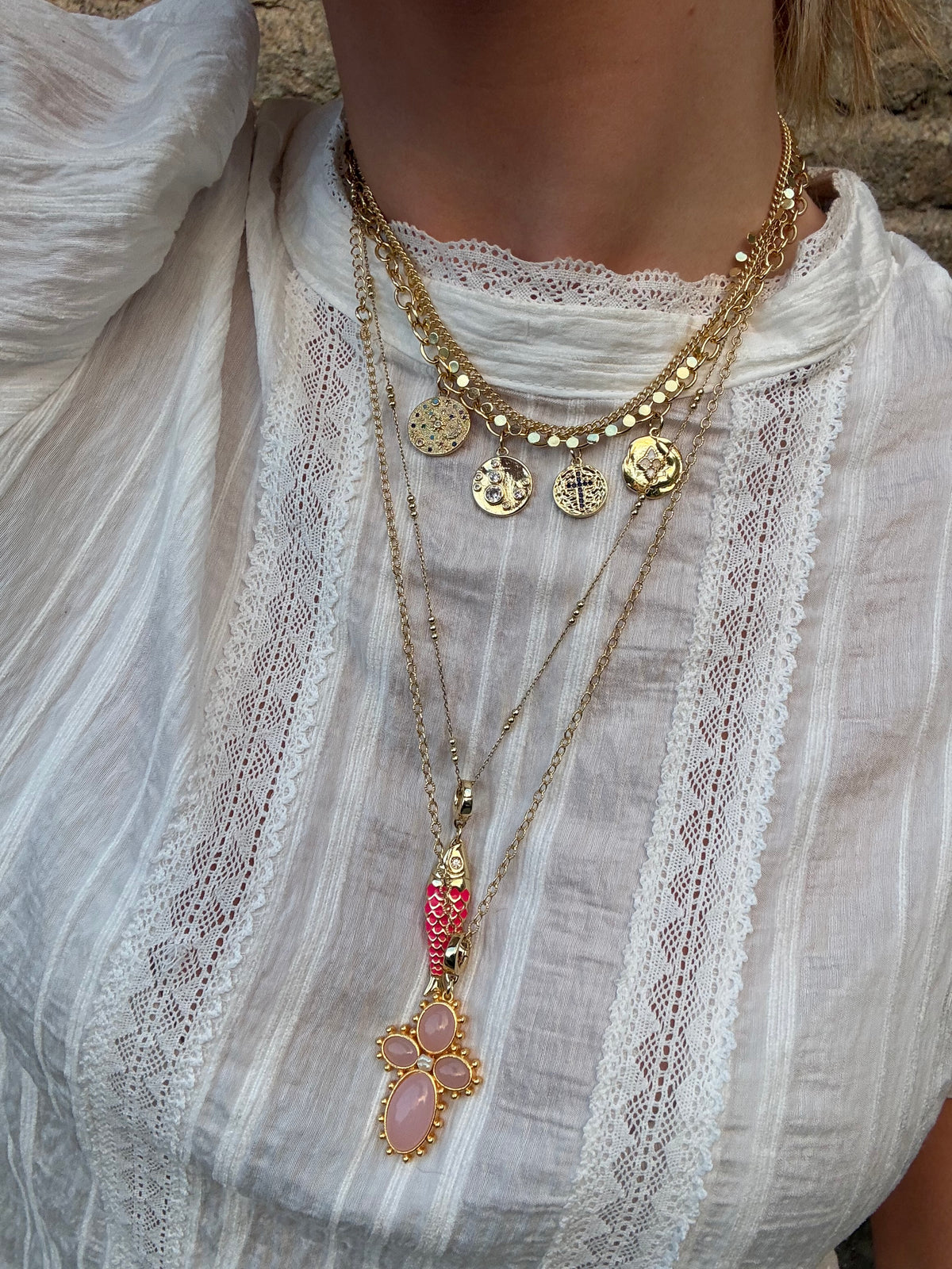 Pink Fish Necklace