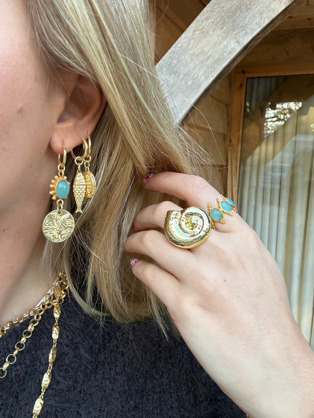 Aqua Fish Earrings
