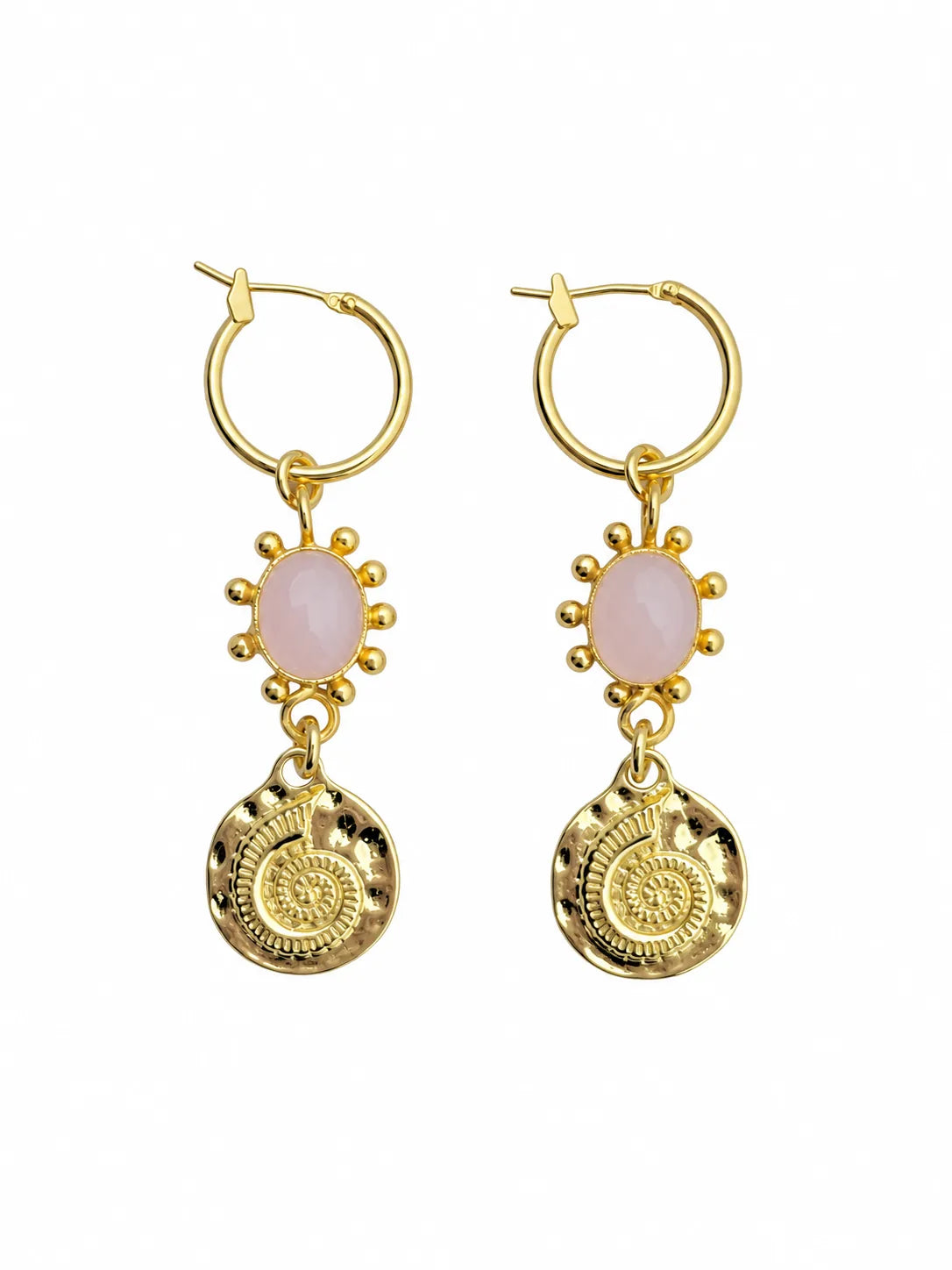 Pink Ammonite Earrings