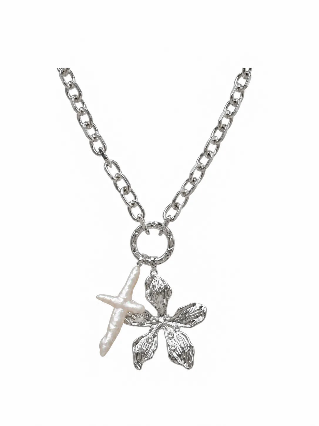 Silver Golden Drift Necklace