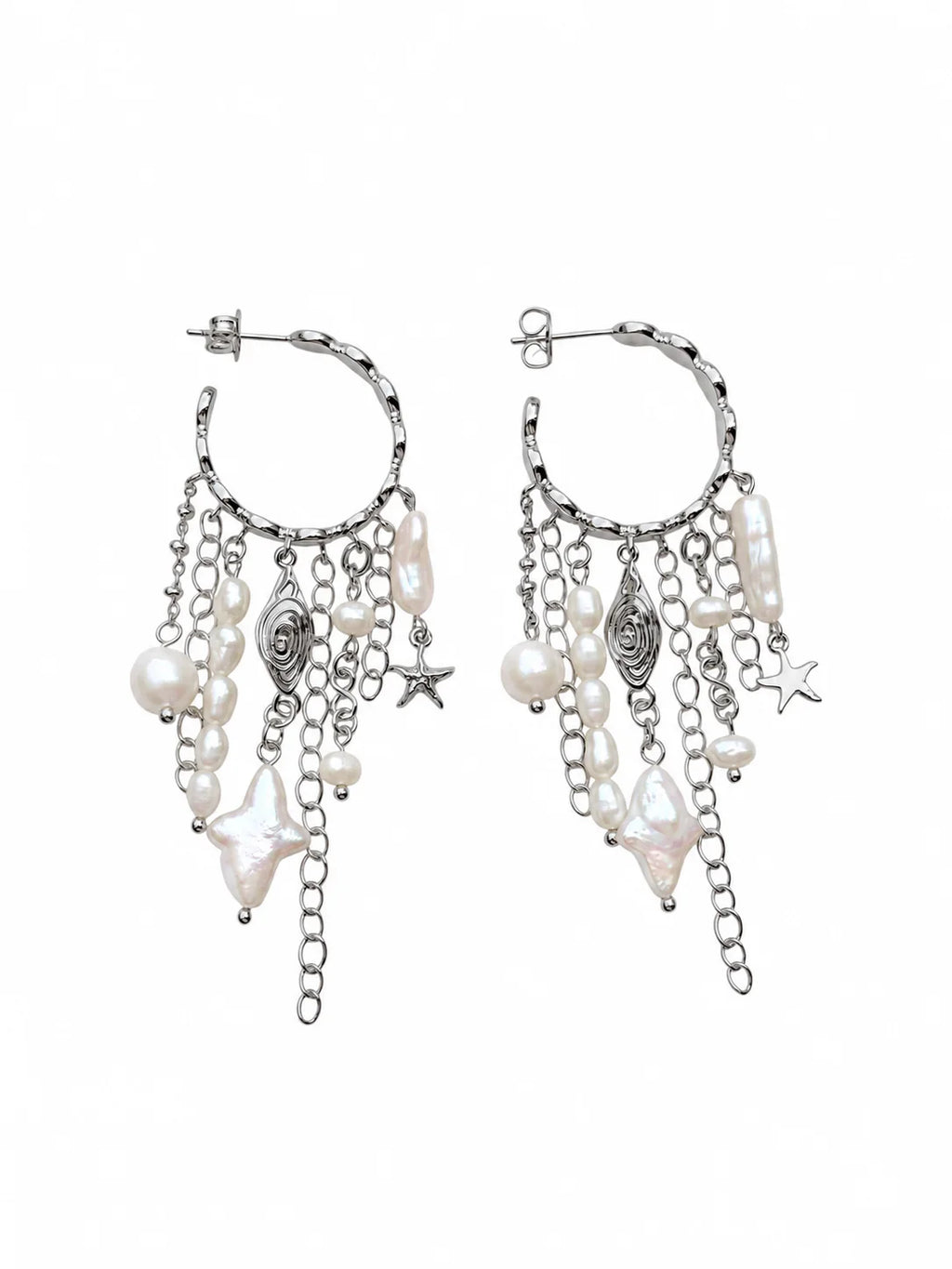 Silver Ocean Mist Earrings