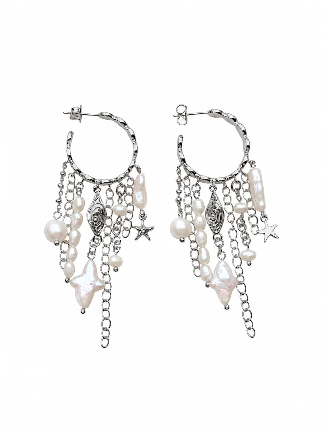 Silver Ocean Mist Earrings