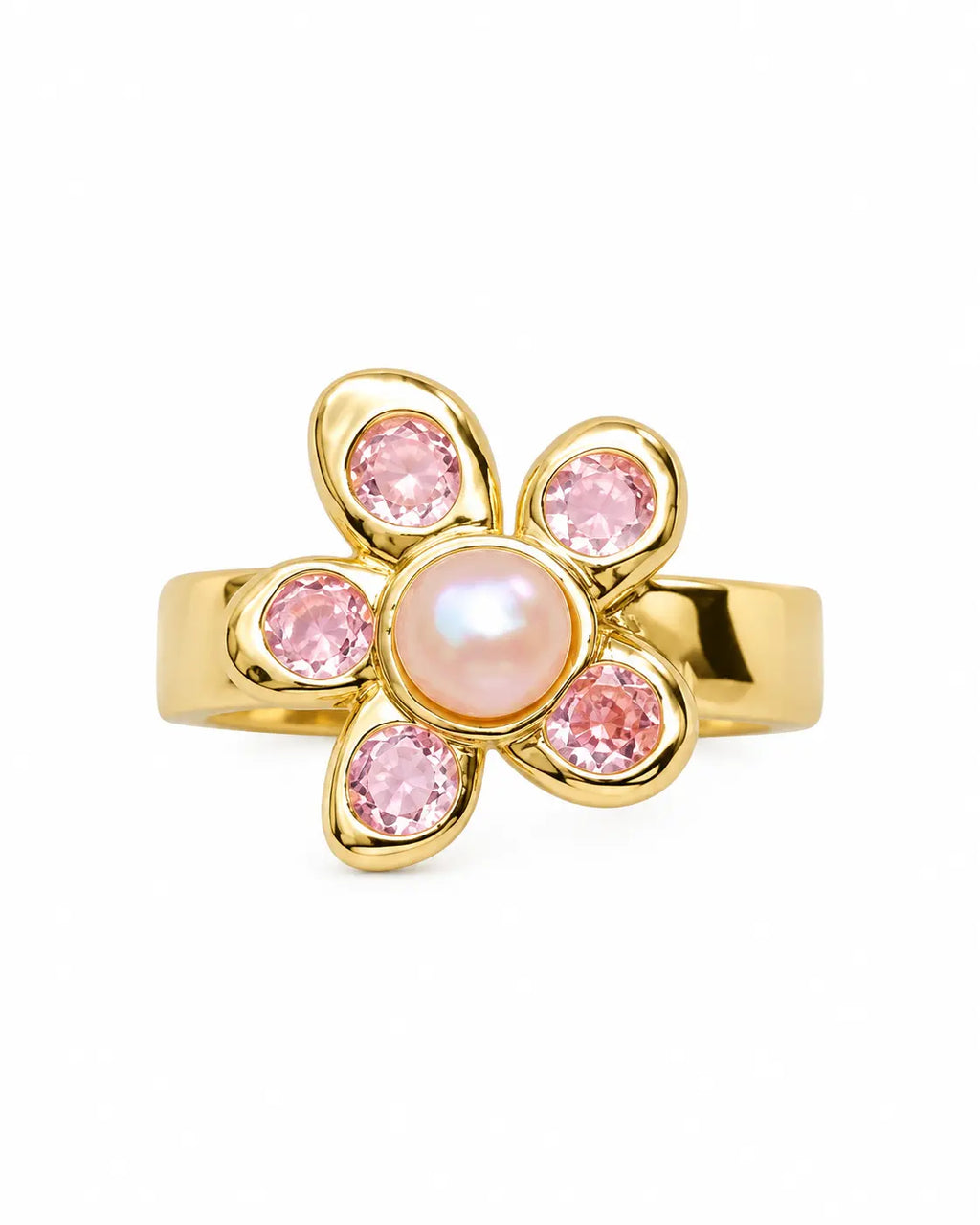 Light Pink Pearl Petal Ring