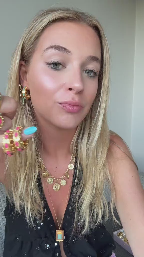 Cordelia Hoops in Coral