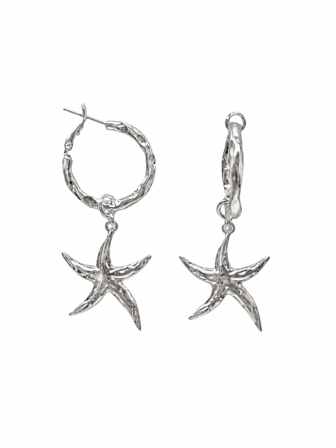 Silver Starfish Earrings